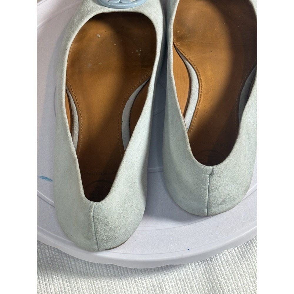 Tory Burch blue  Suede kid Chelsea Ballet Flats, sz 6B, Pre-owned, no box or bag - Picture 9 of 15